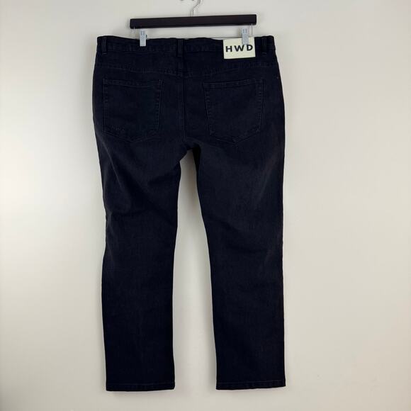 NEW HWD Halfwaydead Skater Jeans Men's 40x30 Black Denim - Picture 2 of 11